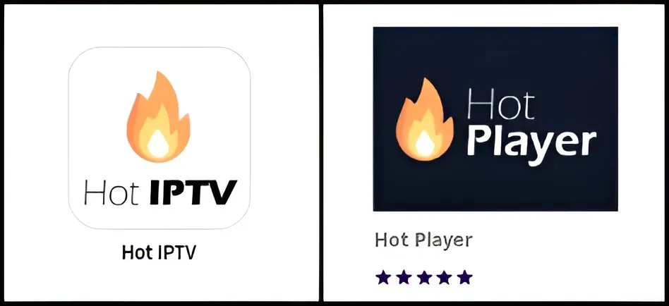Hot IPTV and Hot Player app icons in the store