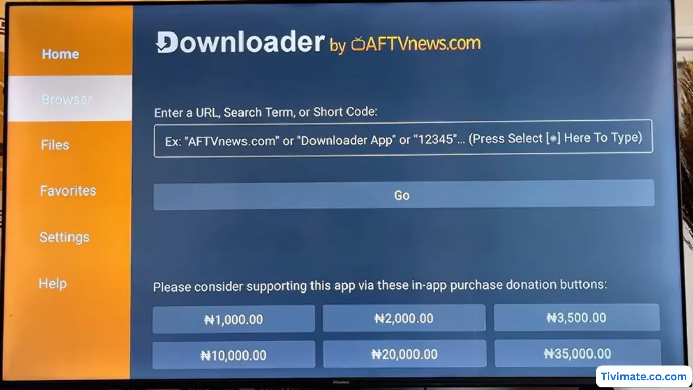 Downloader installed and ready on Android TV
