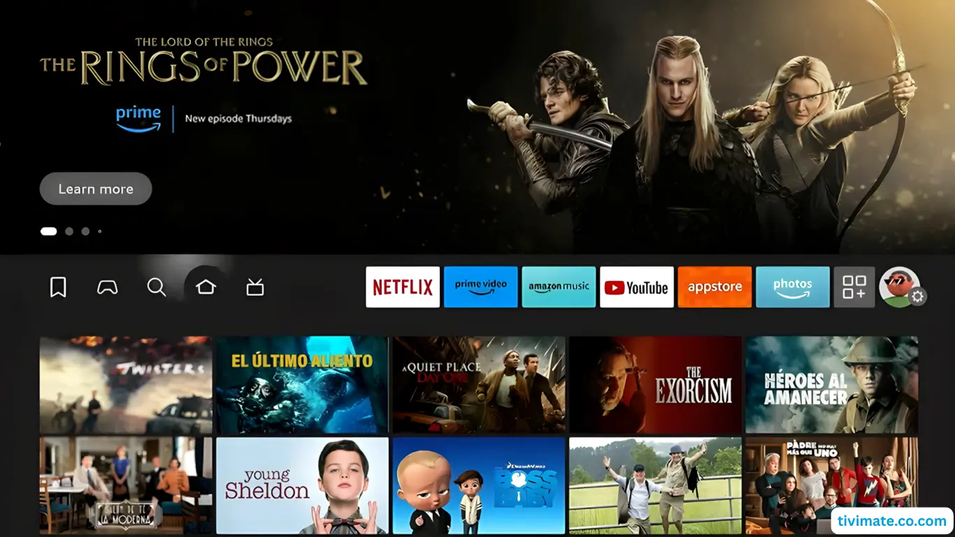 Pressing the Home button on the Fire TV remote