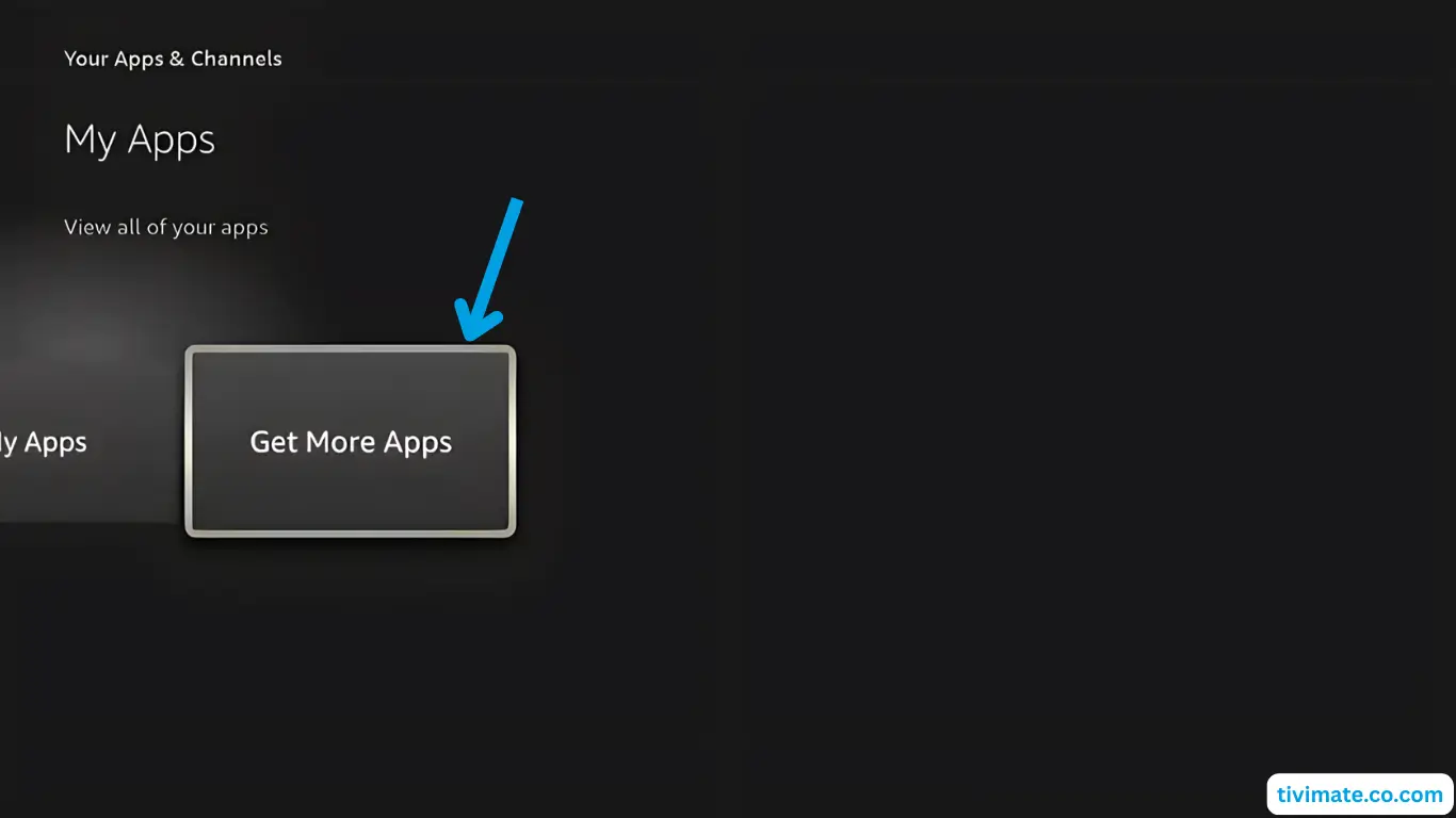Fire TV Appstore with Get more apps selected