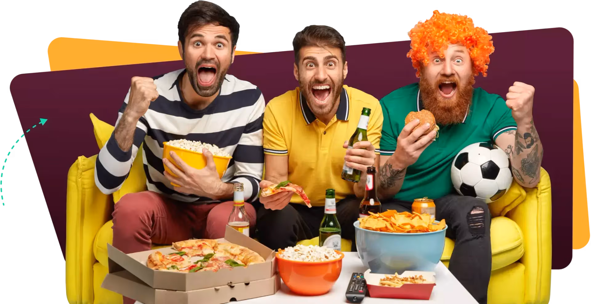 Friends watching live sports together on an OTTV IPTV subscription